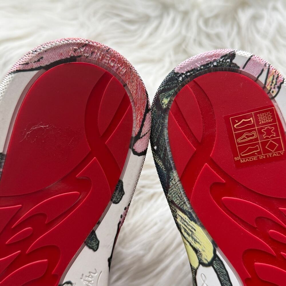 NWT •Christian Louboutin Louis Flat High 'Floral' Size: 41 - Picture 7 of 12